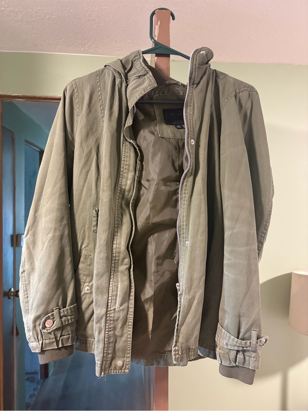Olive Green Hooded Utility Jacket
